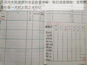 一周内太阳徽章的收获数量详解：每日进度揭秘，发现隐藏在每一天的太阳之光印记