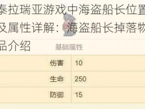 泰拉瑞亚游戏中海盗船长位置及属性详解：海盗船长掉落物品介绍