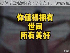 这款够了够了已经满到高 c 了公交车，你绝对值得拥有