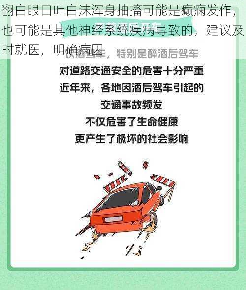 翻白眼口吐白沫浑身抽搐可能是癫痫发作，也可能是其他神经系统疾病导致的，建议及时就医，明确病因