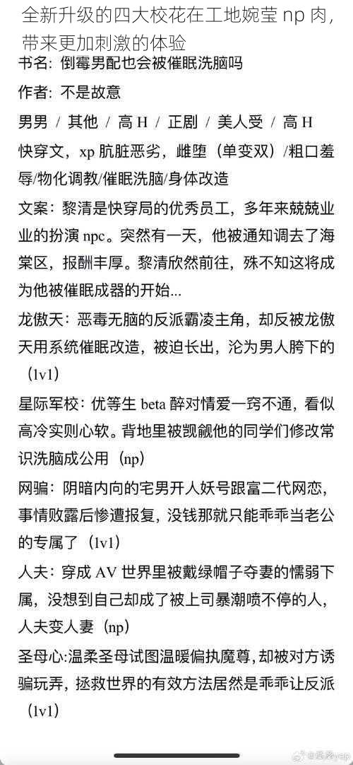 全新升级的四大校花在工地婉莹 np 肉，带来更加刺激的体验