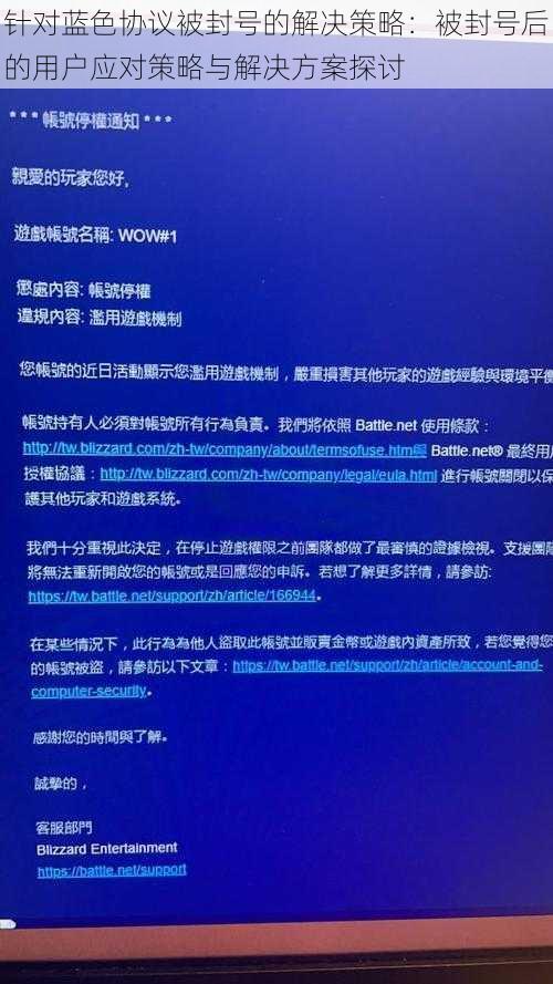 针对蓝色协议被封号的解决策略：被封号后的用户应对策略与解决方案探讨