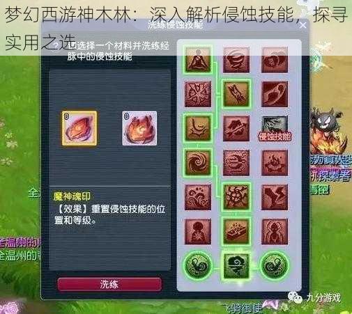 梦幻西游神木林：深入解析侵蚀技能，探寻实用之选