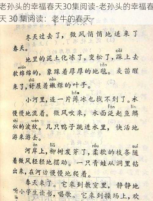 老孙头的幸福春天30集阅读-老孙头的幸福春天 30 集阅读：老牛的春天