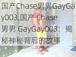 国产Chase男男GayGay003,国产 Chase 男男 GayGay003：揭秘神秘背后的故事