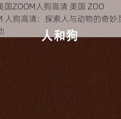 美国ZOOM人狗高清 美国 ZOOM 人狗高清：探索人与动物的奇妙互动