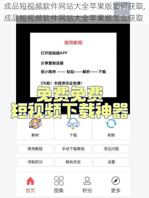 成品短视频软件网站大全苹果版如何获取,成品短视频软件网站大全苹果版怎么获取