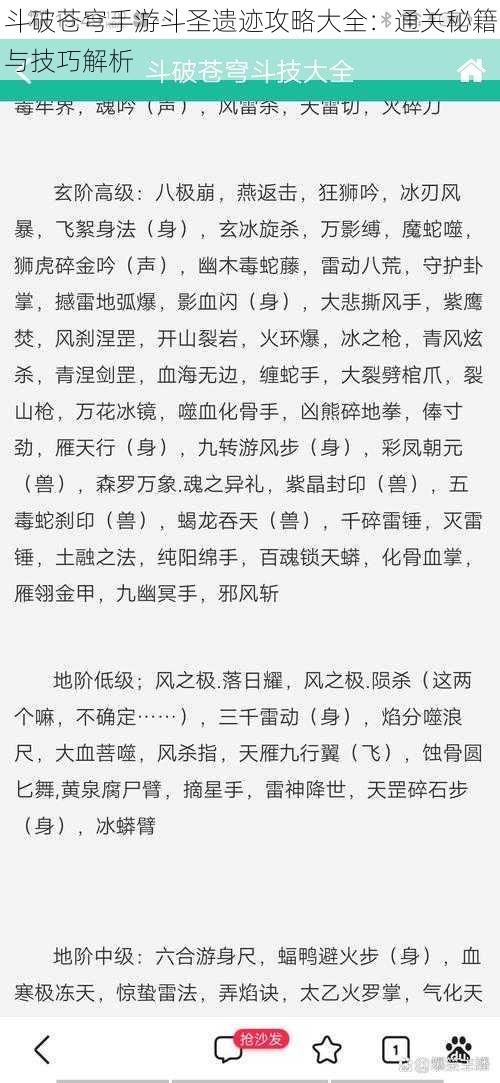 斗破苍穹手游斗圣遗迹攻略大全：通关秘籍与技巧解析