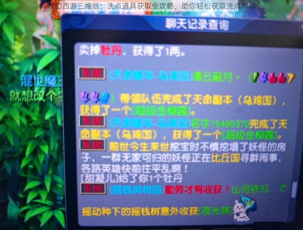 梦幻西游三维版：洗点道具获取全攻略，助你轻松获取洗点神器