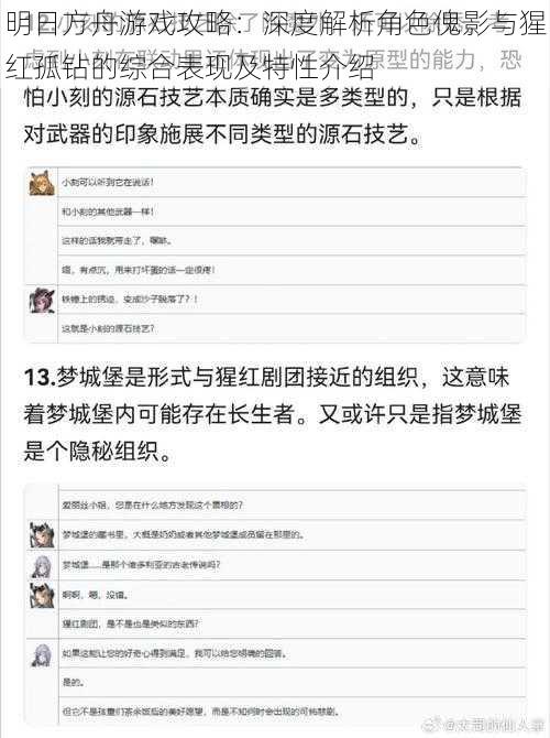 明日方舟游戏攻略：深度解析角色傀影与猩红孤钻的综合表现及特性介绍