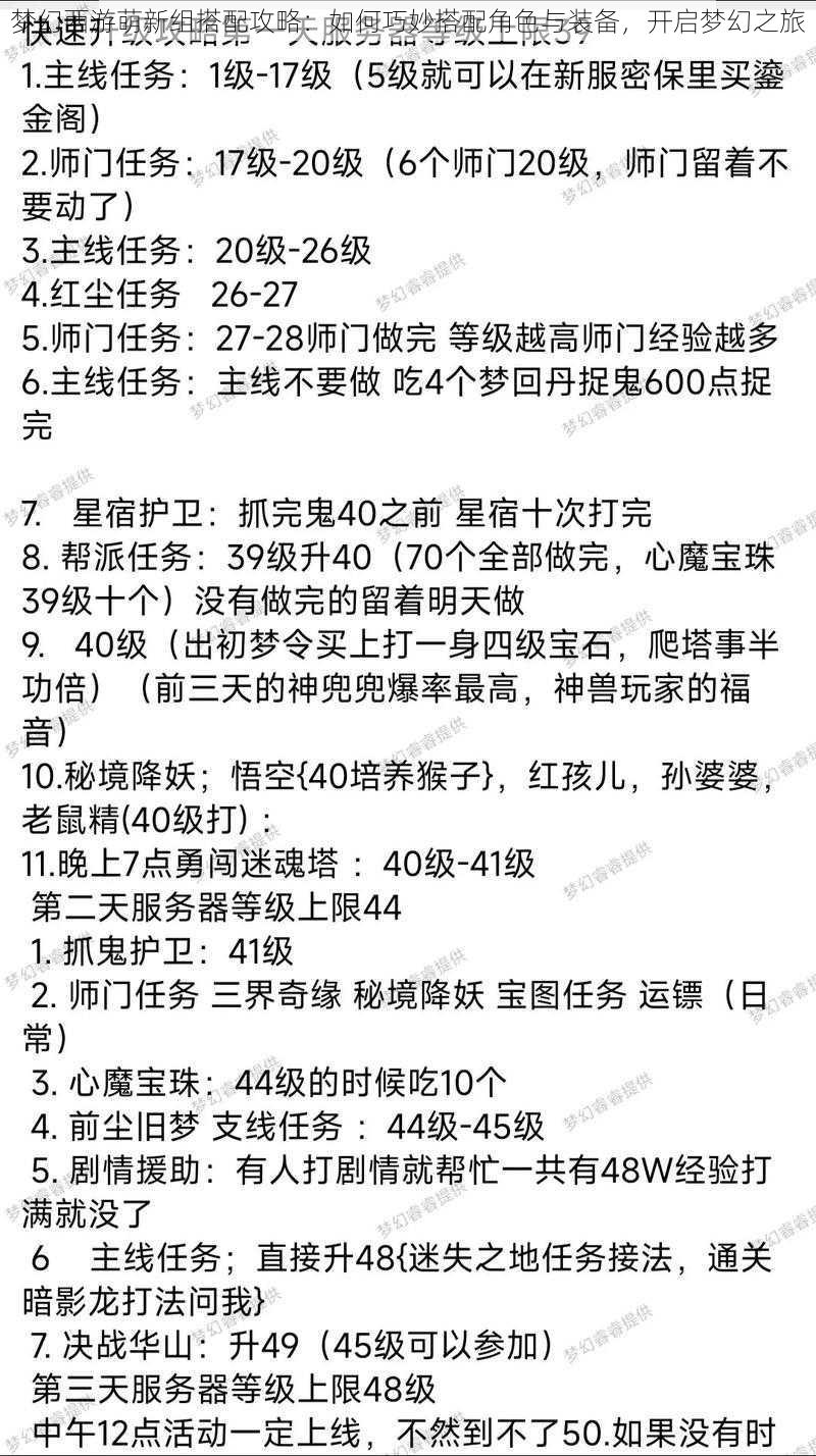 梦幻西游萌新组搭配攻略：如何巧妙搭配角色与装备，开启梦幻之旅