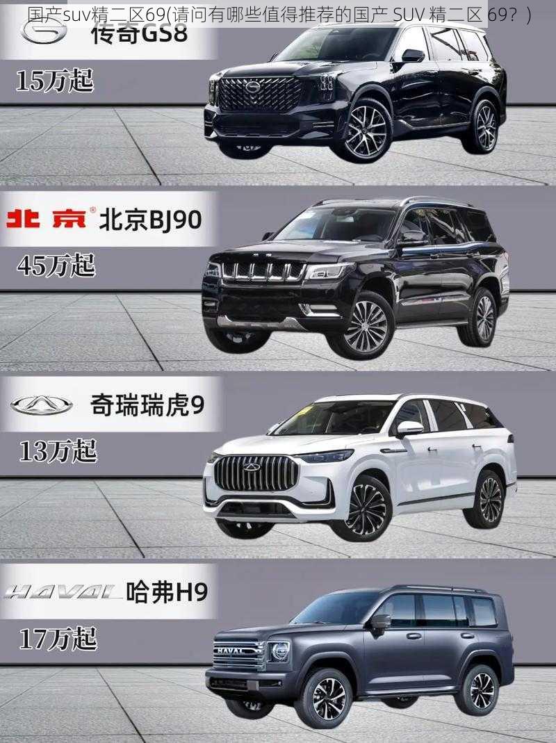 国产suv精二区69(请问有哪些值得推荐的国产 SUV 精二区 69？)