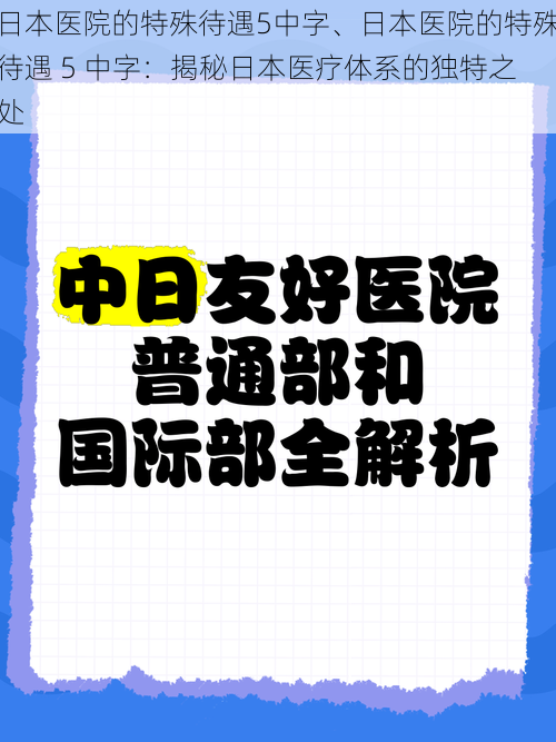 日本医院的特殊待遇5中字、日本医院的特殊待遇 5 中字：揭秘日本医疗体系的独特之处