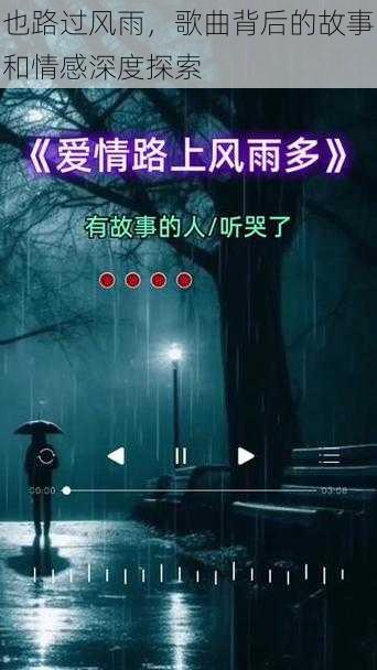 也路过风雨，歌曲背后的故事和情感深度探索