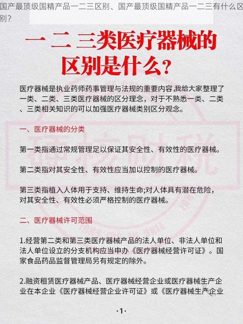 国产最顶级国精产品一二三区别、国产最顶级国精产品一二三有什么区别？