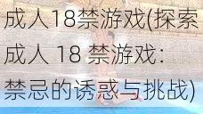 成人18禁游戏(探索成人 18 禁游戏：禁忌的诱惑与挑战)