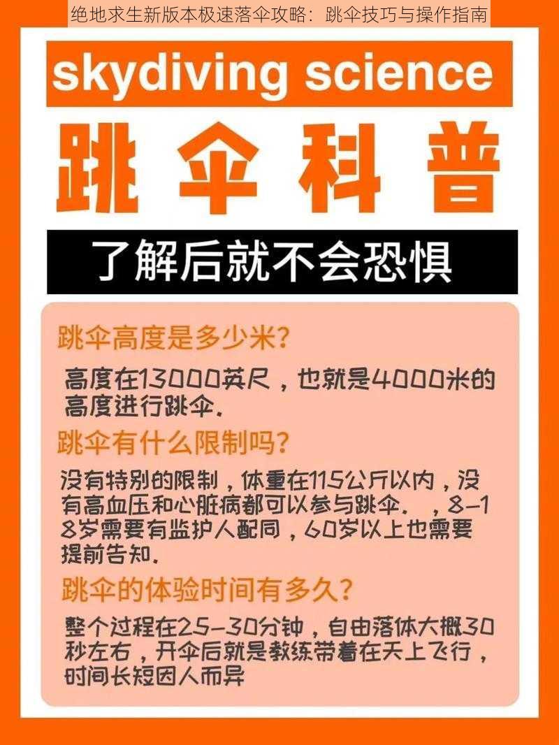 绝地求生新版本极速落伞攻略：跳伞技巧与操作指南