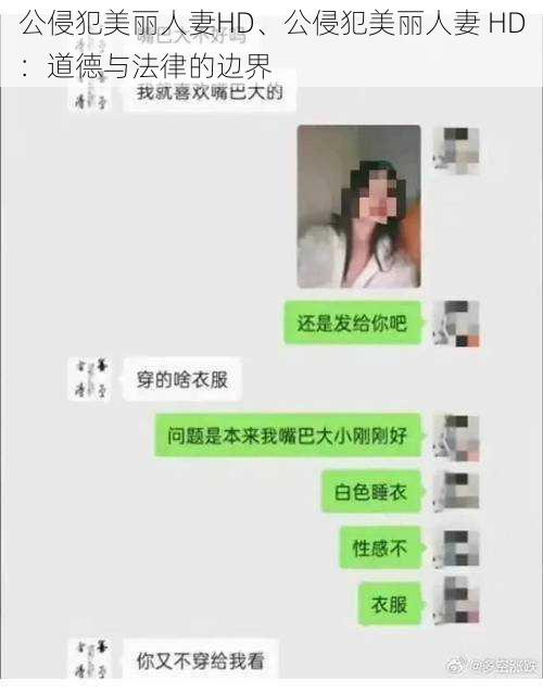 公侵犯美丽人妻HD、公侵犯美丽人妻 HD：道德与法律的边界