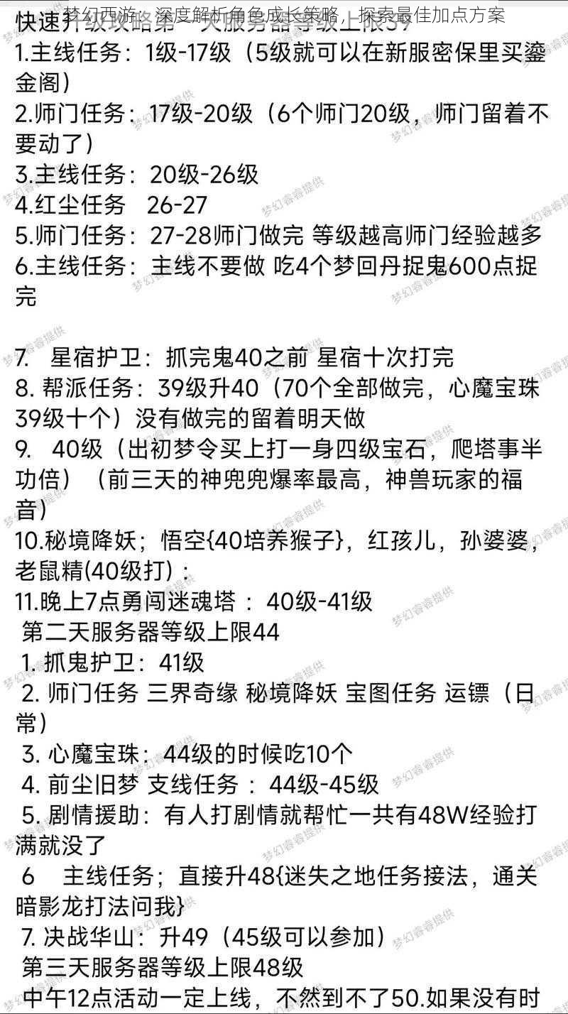 梦幻西游：深度解析角色成长策略，探索最佳加点方案