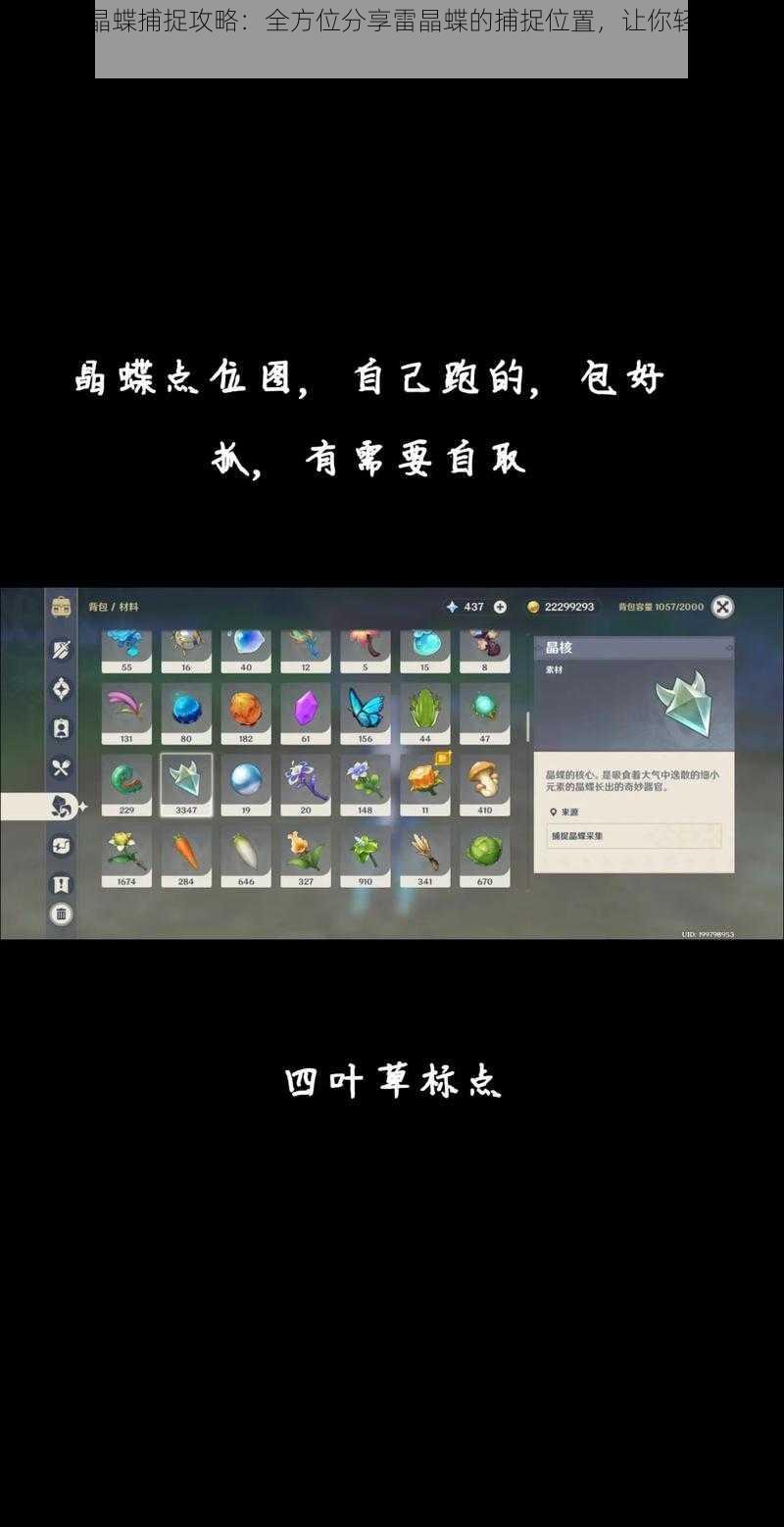 原神雷晶蝶捕捉攻略：全方位分享雷晶蝶的捕捉位置，让你轻松获取资源
