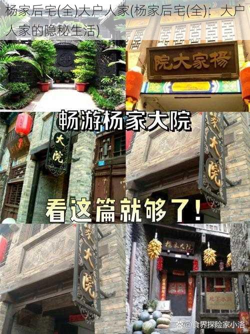 杨家后宅(全)大户人家(杨家后宅(全):大户人家的隐秘生活)